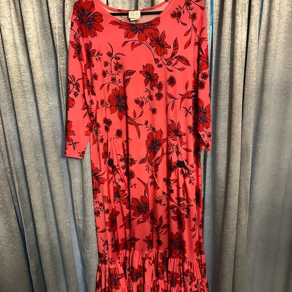 Pink and Red Ruffled High-Low Sundress - Picture 4 of 5